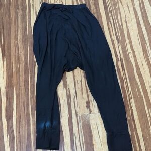 Black Harem Drop Crotch Legging Pants